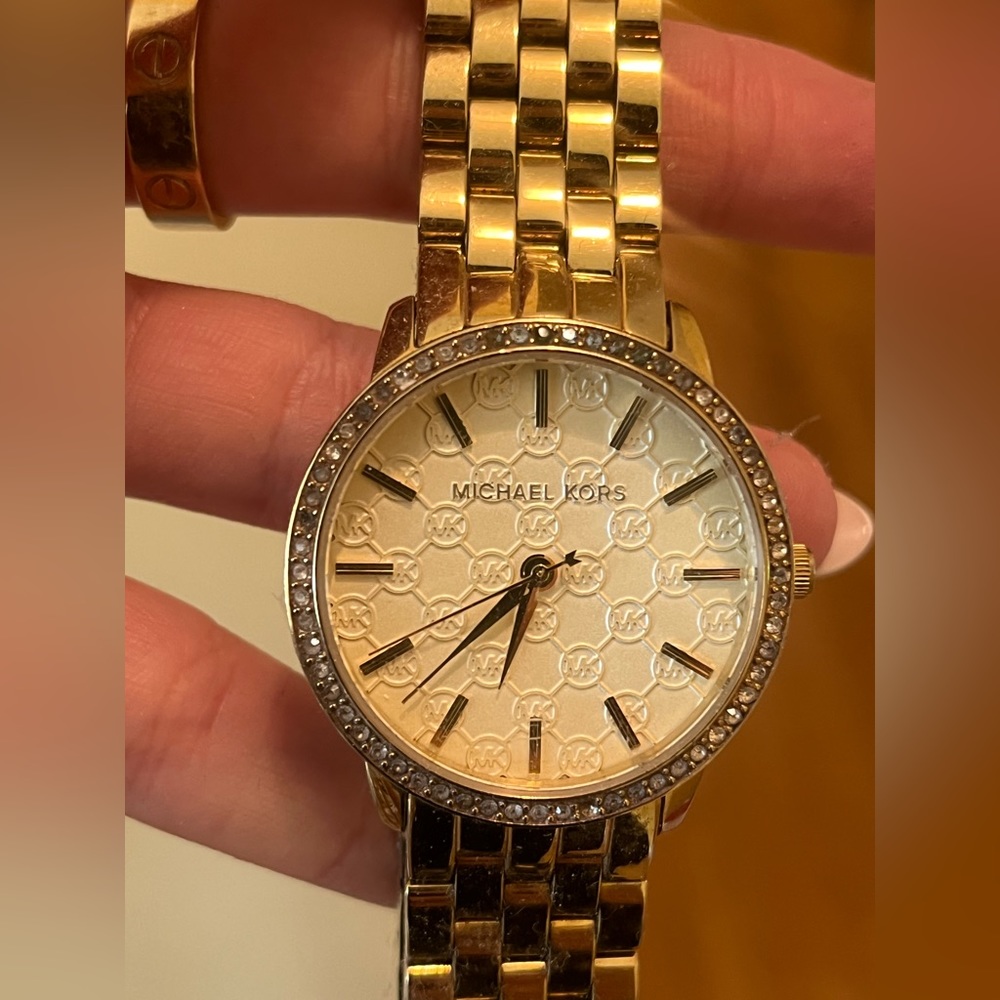Michael Kors Gold Simple Watch with crystals